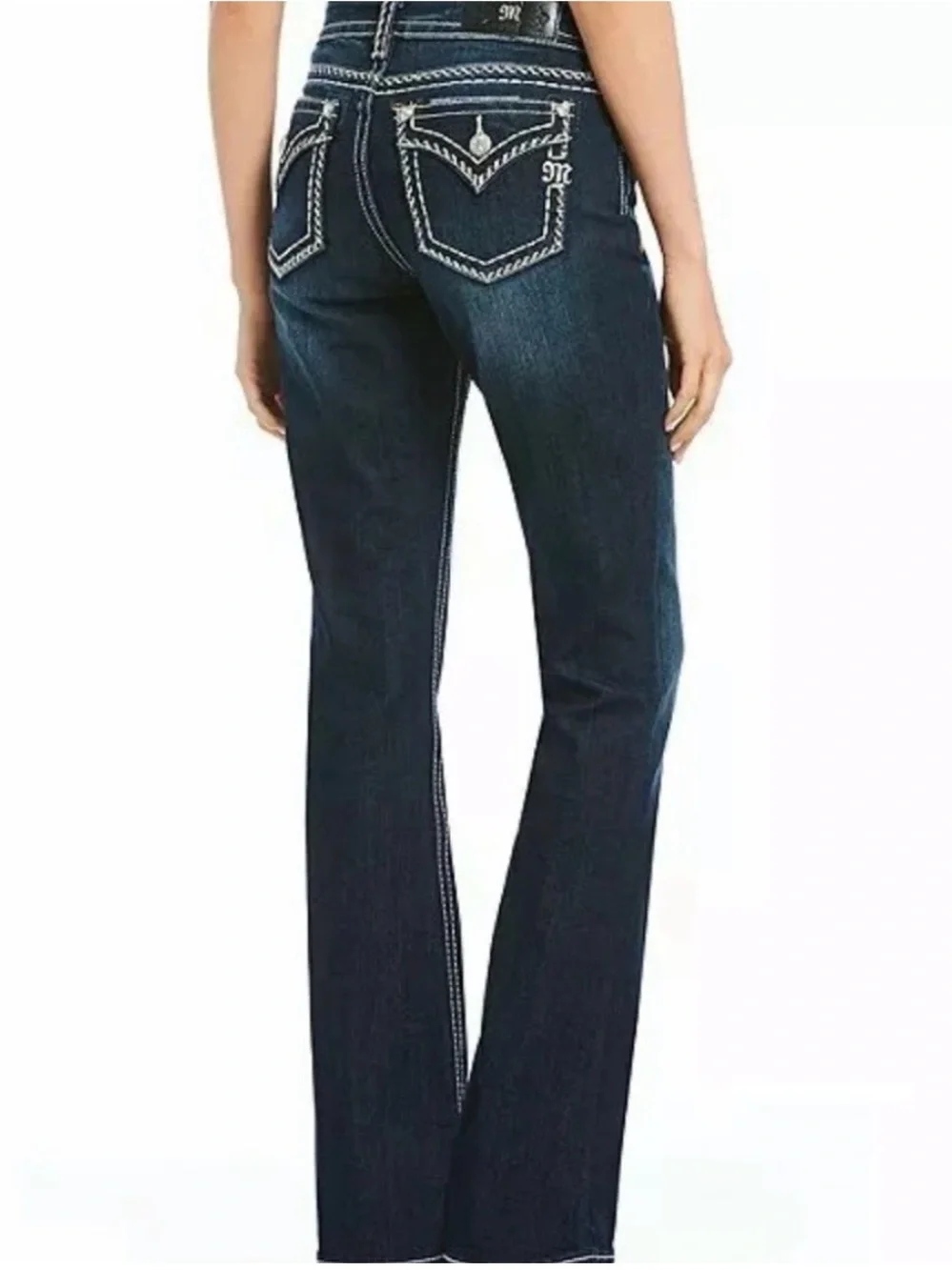 Miss Me mid-rise curvy boot Jeans Size 26 × 30 Bootcut Flare - Picture 3 of 16